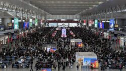 just a couple of people at the station